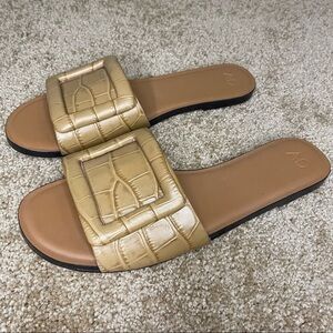 AD & Daughters | Brown Cognac Slip On Sandals Size 9